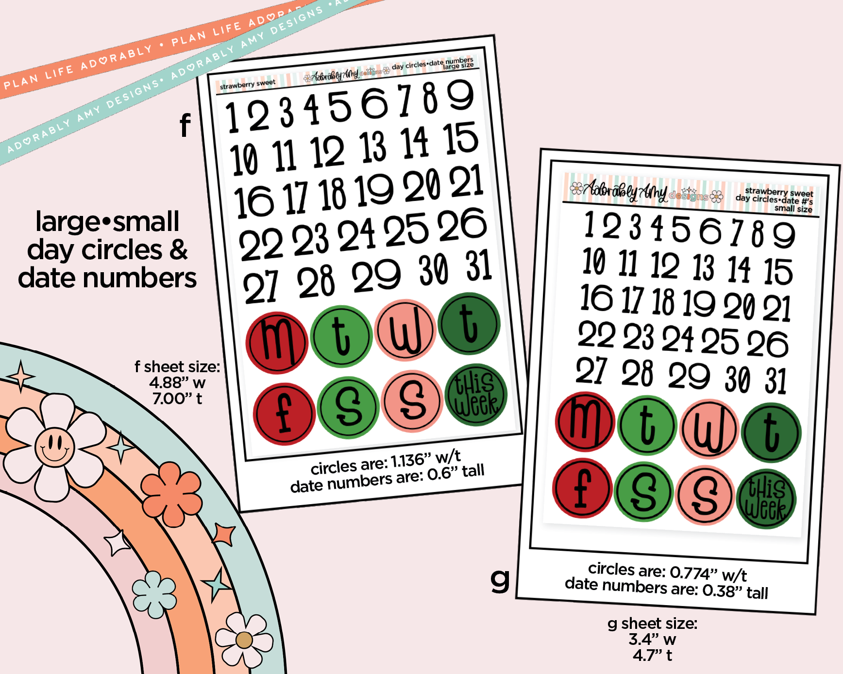 Strawberry Sweet Weekly Kit Addons - All Sizes - Strips, Smears and More! - Adorably Amy Designs