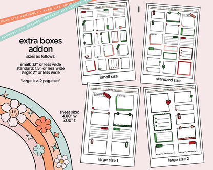 Strawberry Sweet Weekly Kit Addons - All Sizes - Strips, Smears and More! - Adorably Amy Designs