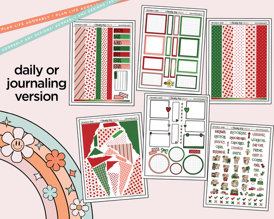 Journaling and Daily Planning Strawberry Sweet Planner Sticker Kit - Adorably Amy Designs