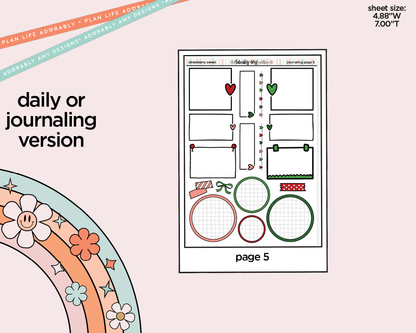 Journaling and Daily Planning Strawberry Sweet Planner Sticker Kit - Adorably Amy Designs