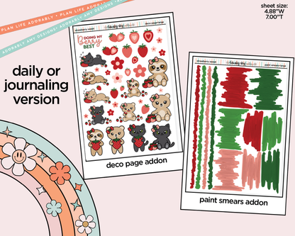 Journaling and Daily Planning Strawberry Sweet Planner Sticker Kit - Adorably Amy Designs