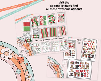 Hobonichi Cousin Weekly Strawberry Sweet Planner Sticker Kit for Hobo Cousin or Similar Planners - Adorably Amy Designs