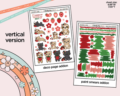 Vertical Strawberry Sweet Kit for Vertical Standard Size Planners or Insert - Adorably Amy Designs