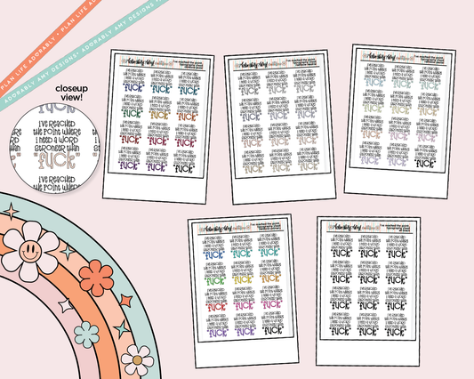 Rainbow or Black I Need a Word Stronger Than Fuck Typography Planner Stickers