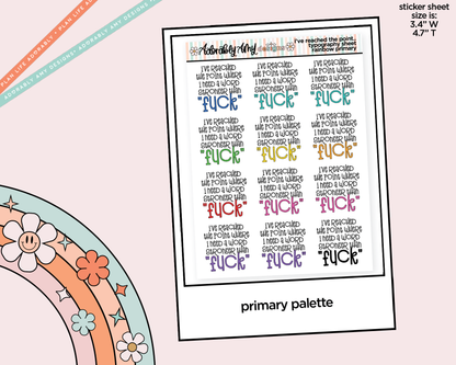 Rainbow or Black I Need a Word Stronger Than Fuck Typography Planner Stickers