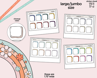 Rainbow Studded Boxes Large/Jumbo Stickers for any Planner or Insert