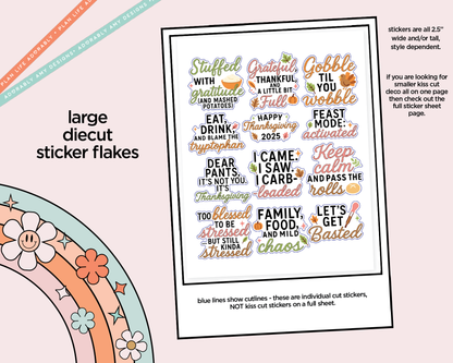 Stuffed With Gratitude Deco Typography Sampler Planner Stickers