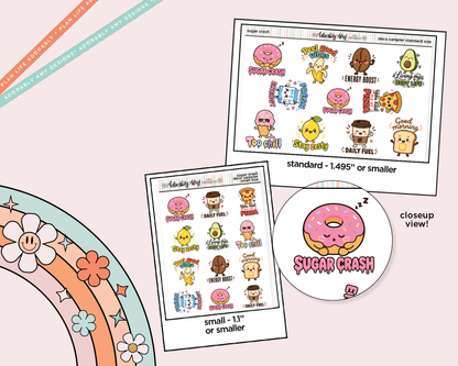 Sugar Crash Kawaii Deco Samplers in 3 Sizes Decorative Planner Stickers