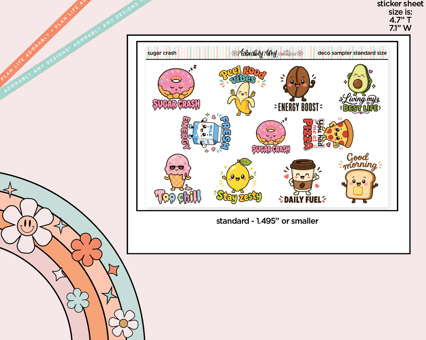 Sugar Crash Kawaii Deco Samplers in 3 Sizes Decorative Planner Stickers