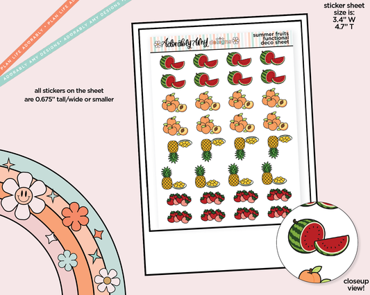 Summer Fruits Doodled Icon Stickers