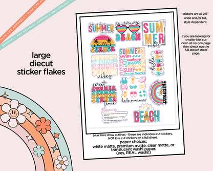 Summer Never Ends Typography Sampler Planner Stickers