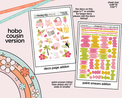 Hobonichi Cousin Weekly Summer Vibes Planner Sticker Kit for Hobo Cousin or Similar Planners