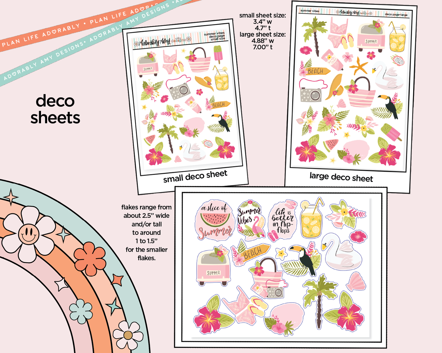 Summer Vibes Weekly Kit Deco Pages - All Sizes
