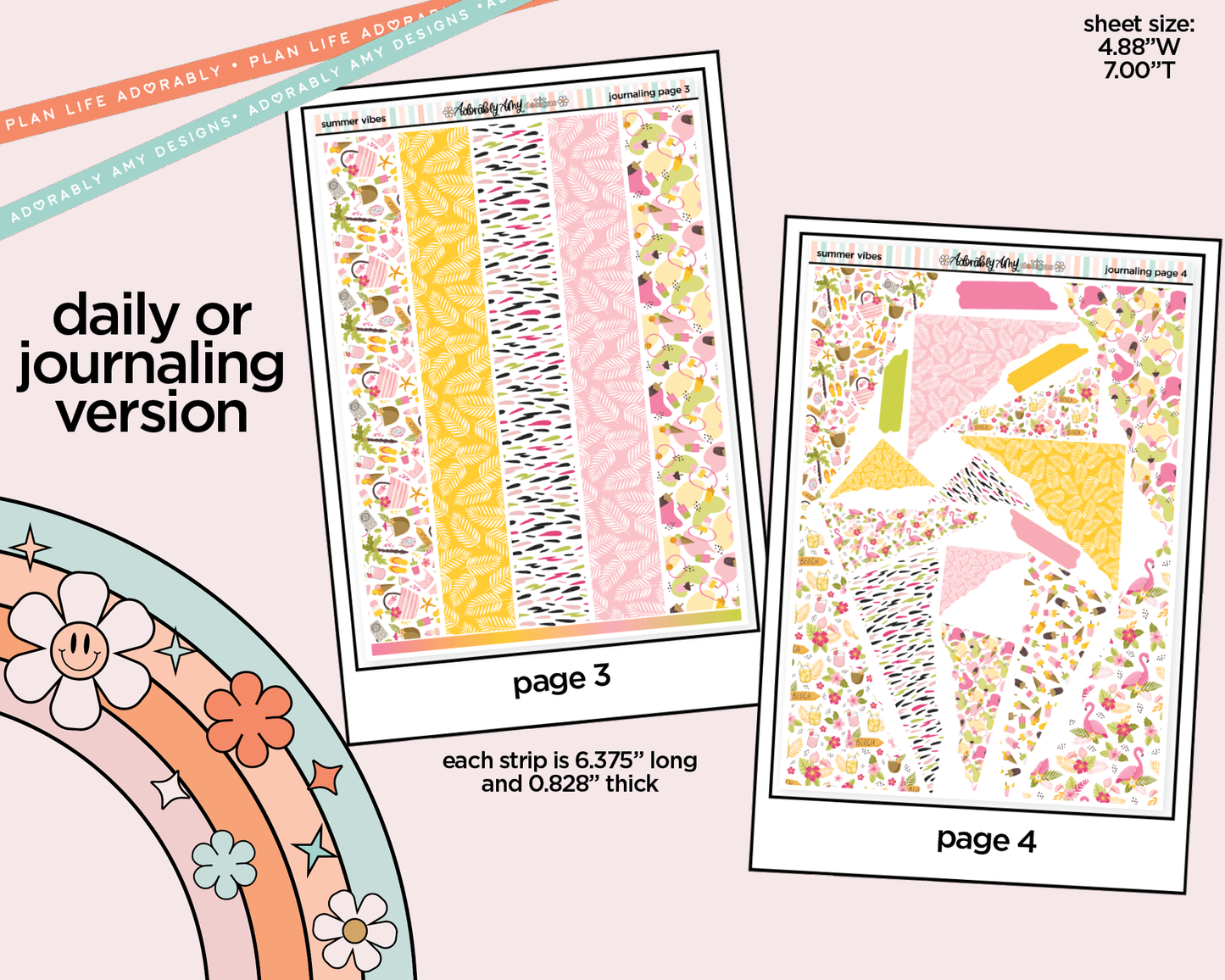 Journaling and Daily Planning Summer Vibes Planner Sticker Kit