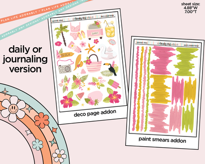 Journaling and Daily Planning Summer Vibes Planner Sticker Kit