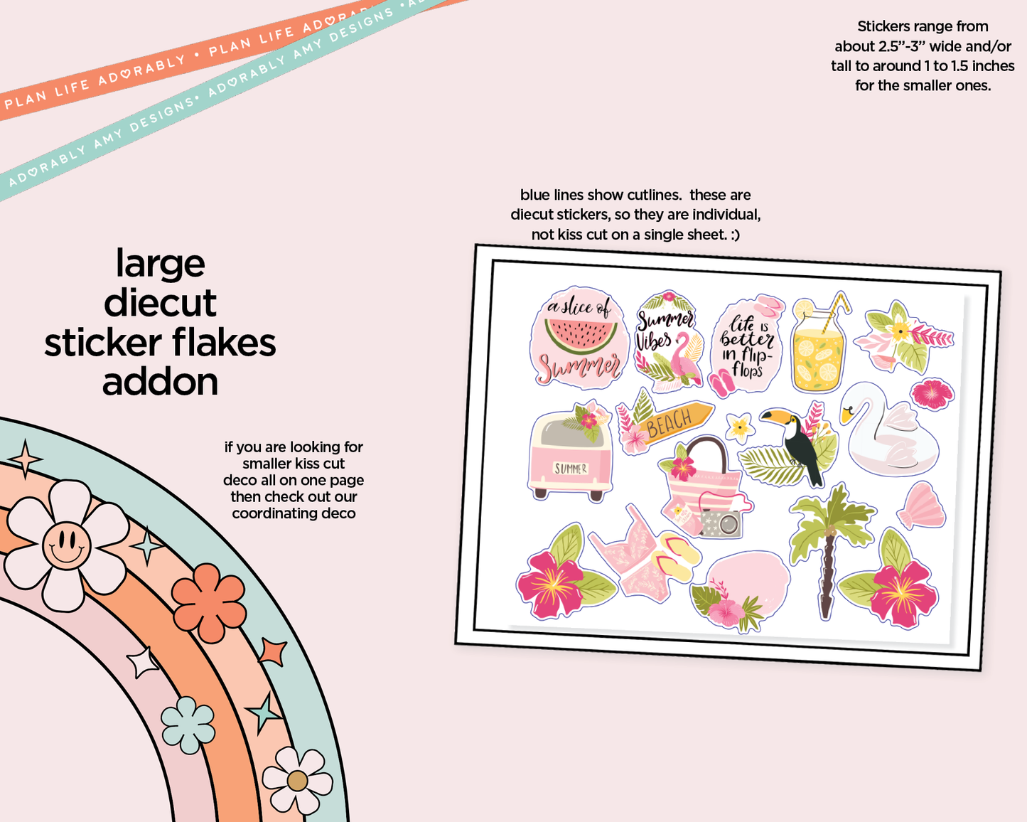 Journaling and Daily Planning Summer Vibes Planner Sticker Kit