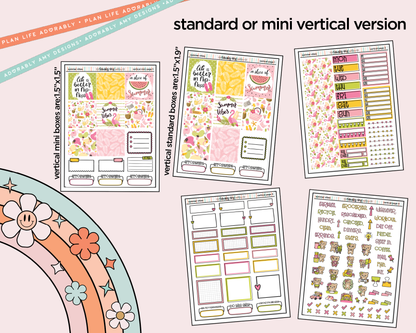 Vertical Summer Vibes Kit for Vertical Standard Size Planners or Insert