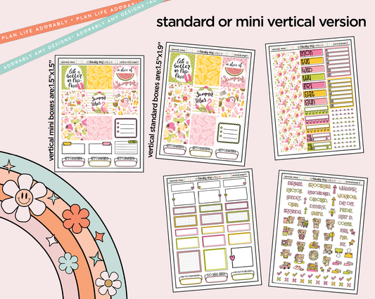 Vertical Summer Vibes Kit for Vertical Standard Size Planners or Insert