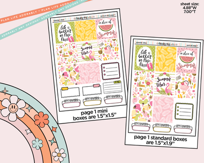 Vertical Summer Vibes Kit for Vertical Standard Size Planners or Insert
