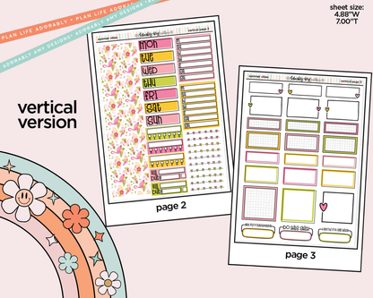 Vertical Summer Vibes Kit for Vertical Standard Size Planners or Insert