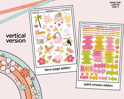Vertical Summer Vibes Kit for Vertical Standard Size Planners or Insert