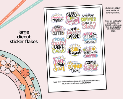 Summertime Madness Deco Typography Sampler Planner Stickers