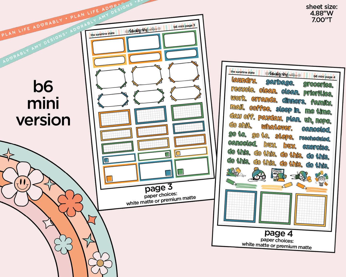 Mini B6 Sunshine State Sticker Kit sized for ANY Vertical Insert