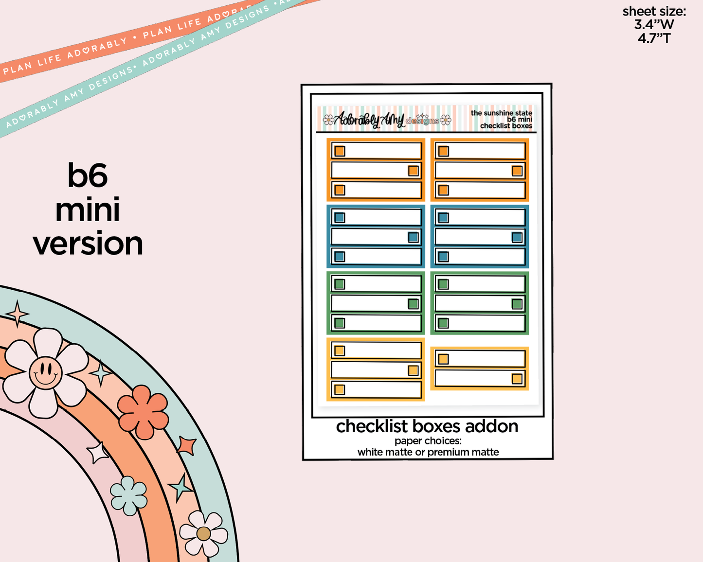 Mini B6 Sunshine State Sticker Kit sized for ANY Vertical Insert