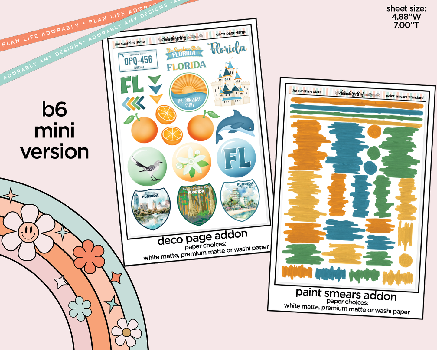 Mini B6 Sunshine State Sticker Kit sized for ANY Vertical Insert