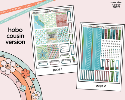 Hobonichi Cousin Weekly States Collection -  California Dreams are Made of Sunshine Planner Sticker Kit for Hobo Cousin or Similar Planners