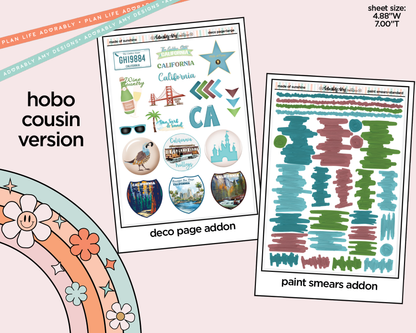 Hobonichi Cousin Weekly States Collection -  California Dreams are Made of Sunshine Planner Sticker Kit for Hobo Cousin or Similar Planners