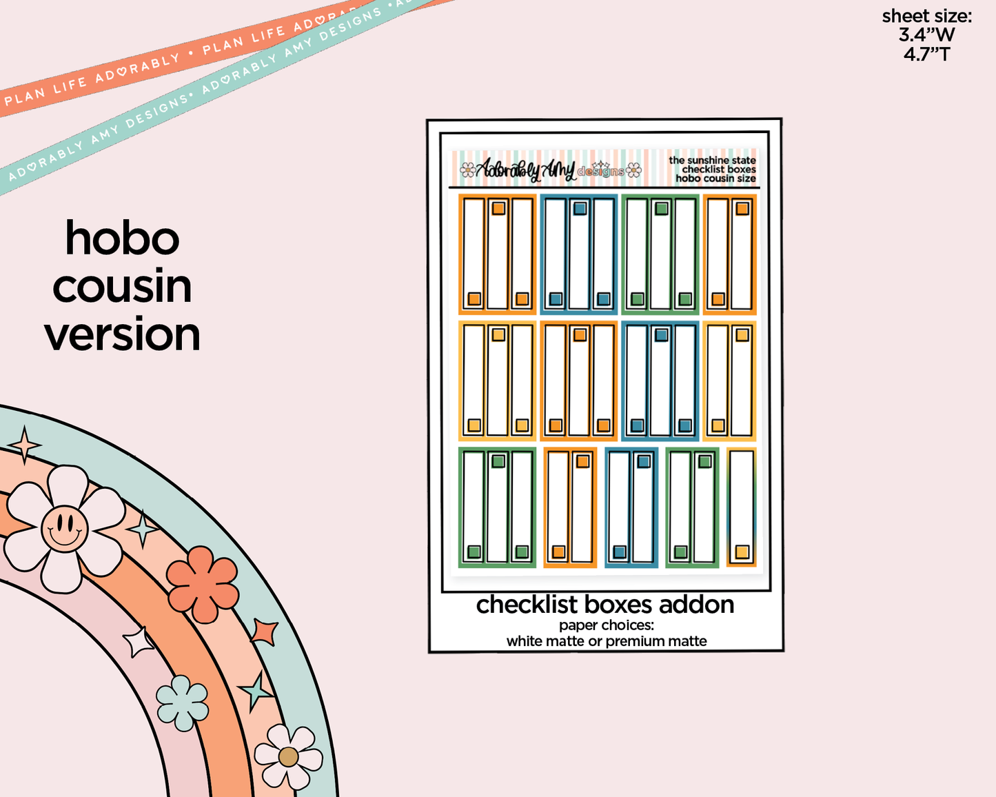 Hobonichi Cousin Weekly Sunshine State Planner Sticker Kit for Hobo Cousin or Similar Planners
