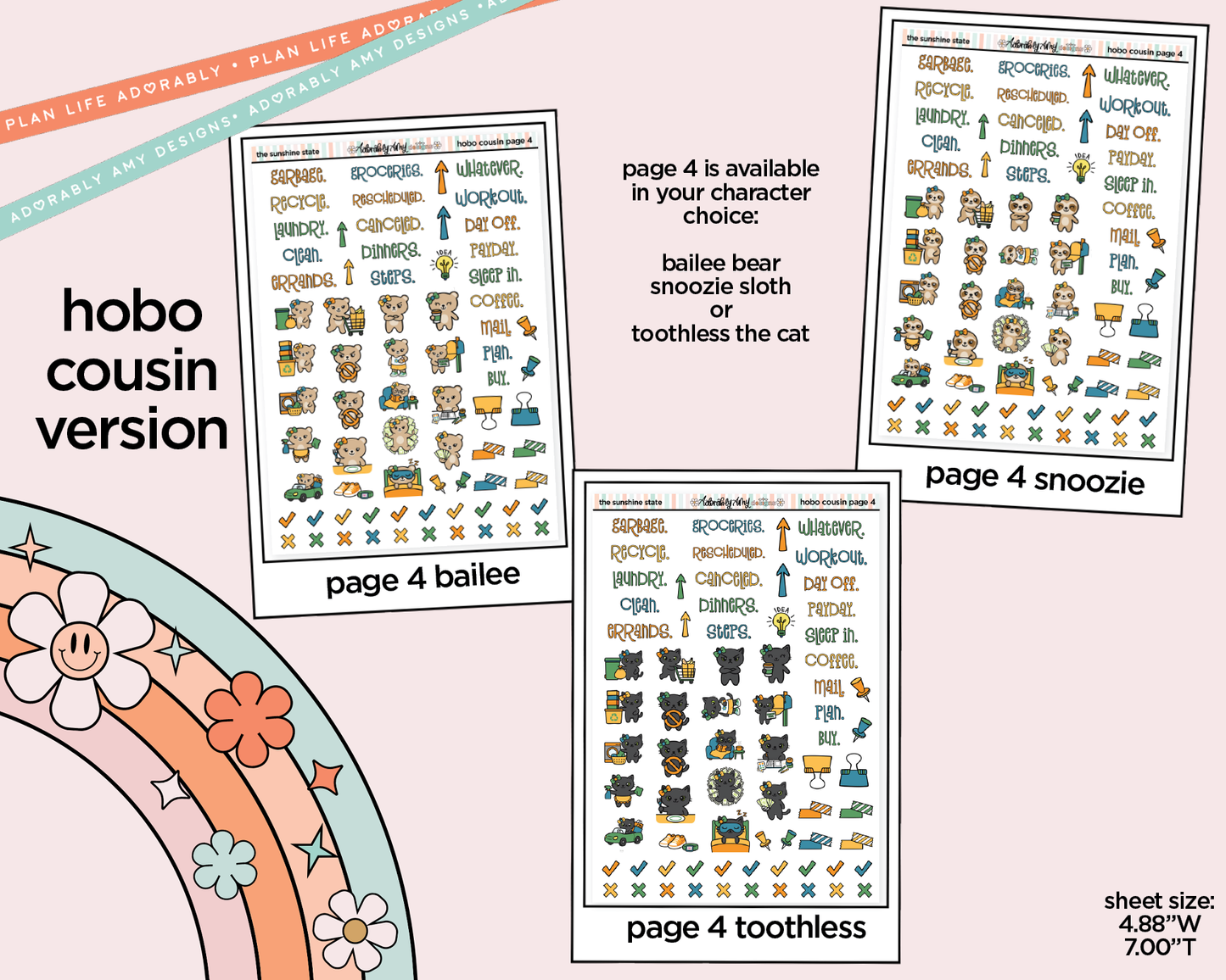 Hobonichi Cousin Weekly Sunshine State Planner Sticker Kit for Hobo Cousin or Similar Planners