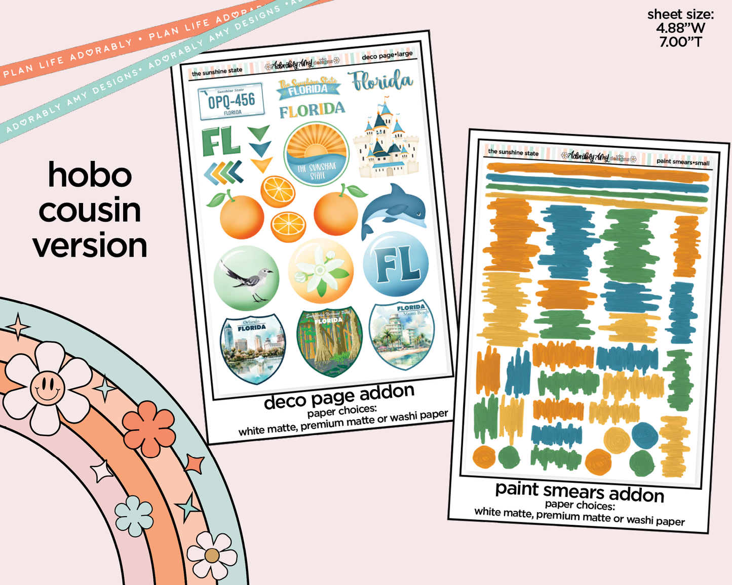Hobonichi Cousin Weekly Sunshine State Planner Sticker Kit for Hobo Cousin or Similar Planners