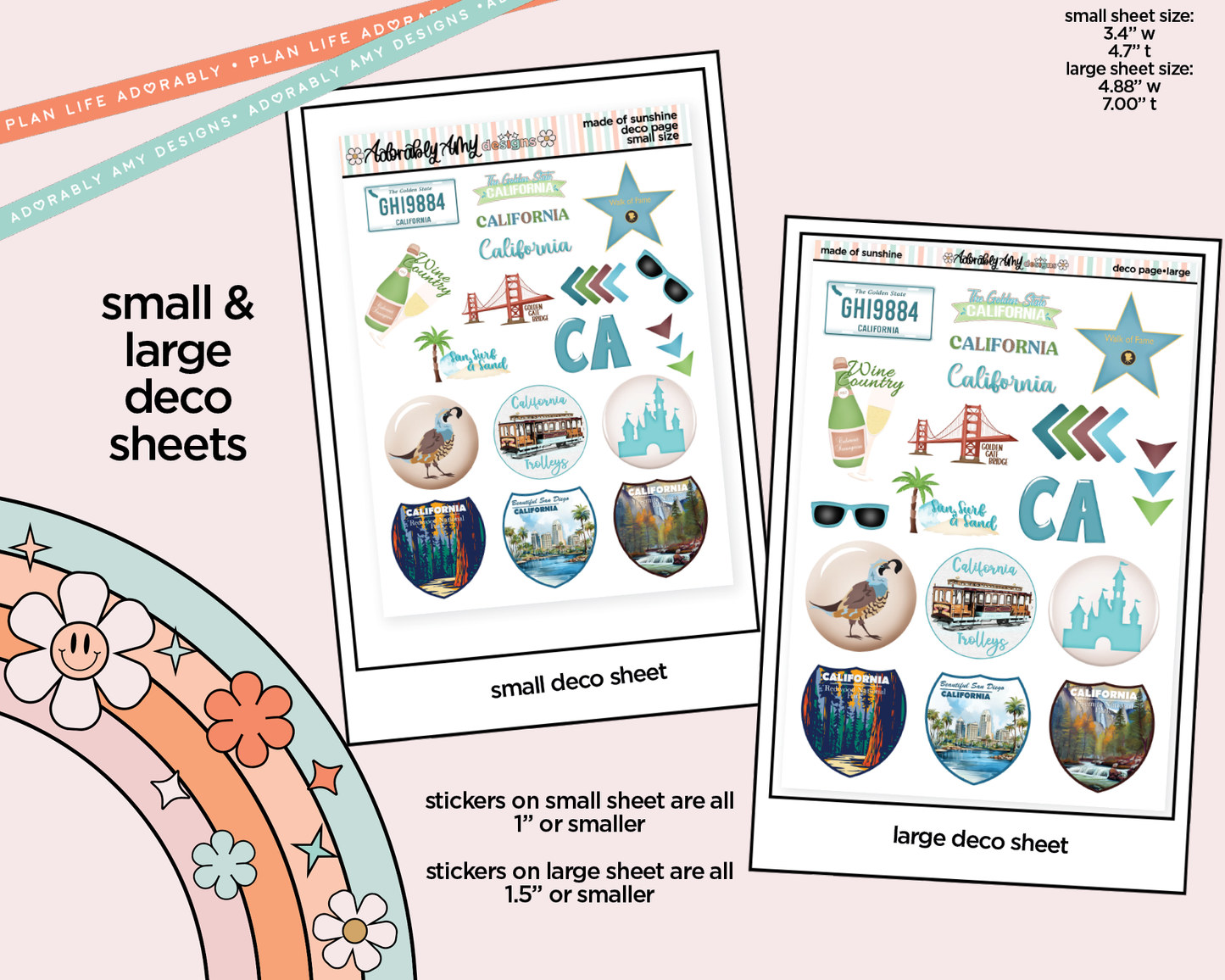 States Collection - California Dreams are Made of Sunshine Weekly Kit Deco Pages - All Sizes