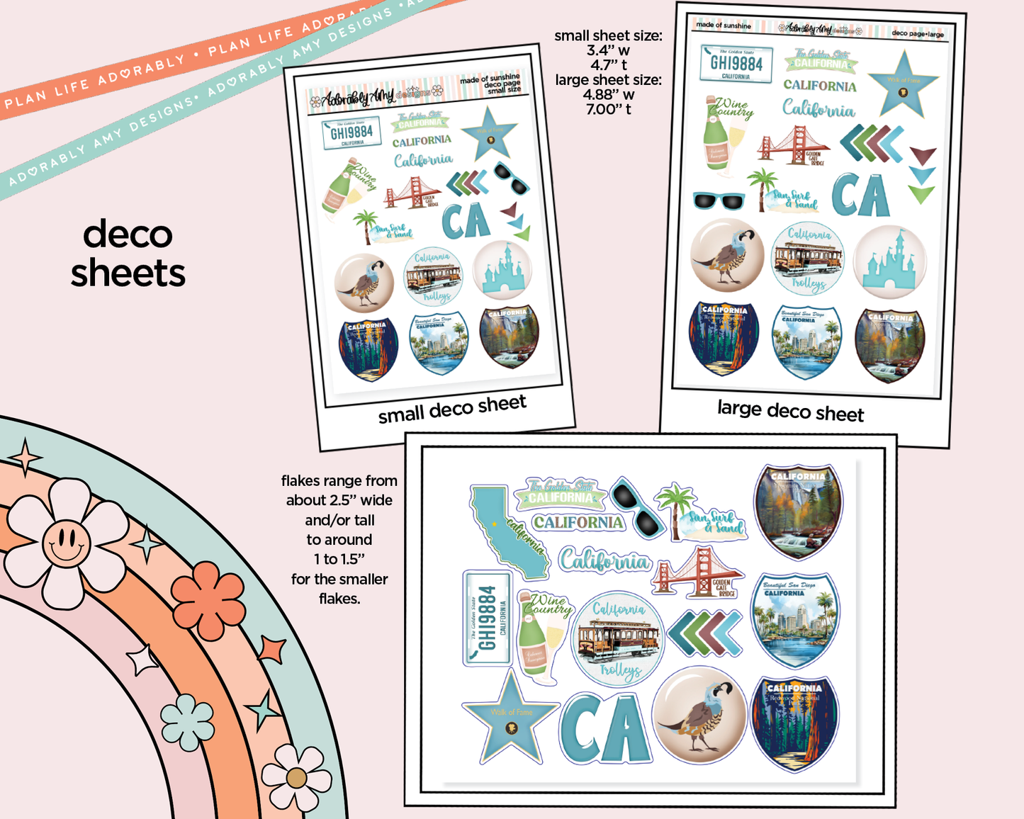 States Collection - California Dreams are Made of Sunshine Weekly Kit Deco Pages - All Sizes