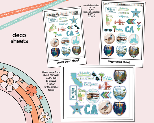 States Collection - California Dreams are Made of Sunshine Weekly Kit Deco Pages - All Sizes