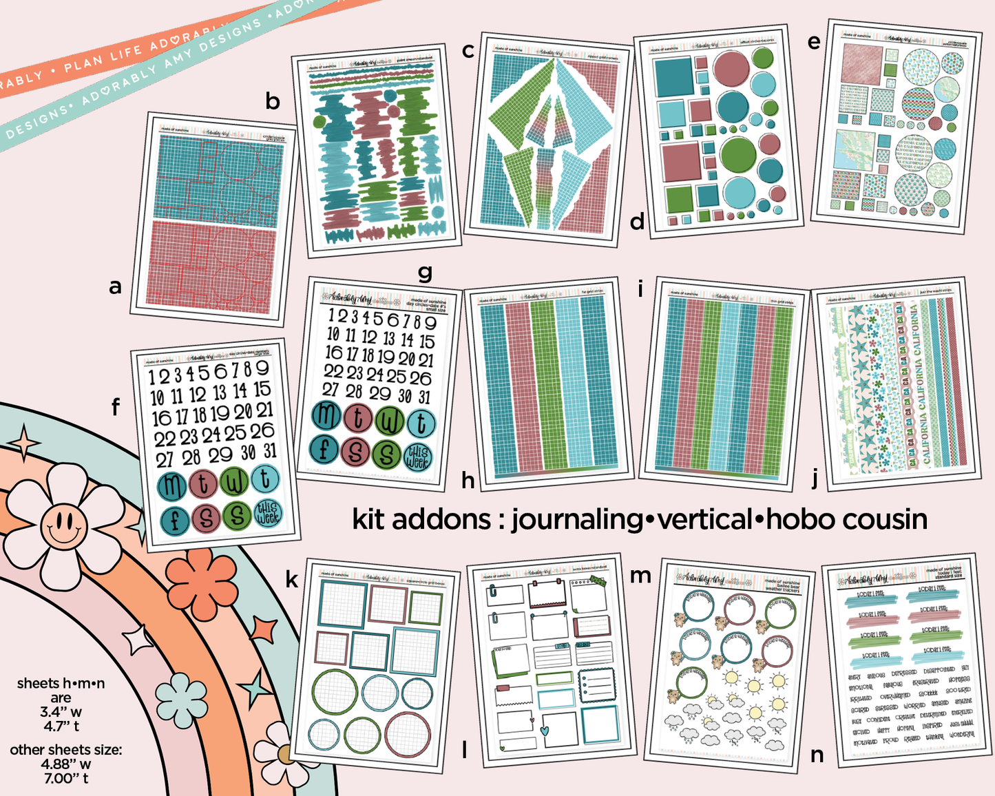 States Collection - California Dreams are Made of Sunshine Weekly Kit Addons - All Sizes - Strips, Smears and More!