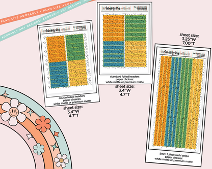 Foiled Sunshine State Headers or Long Strips Planner Stickers