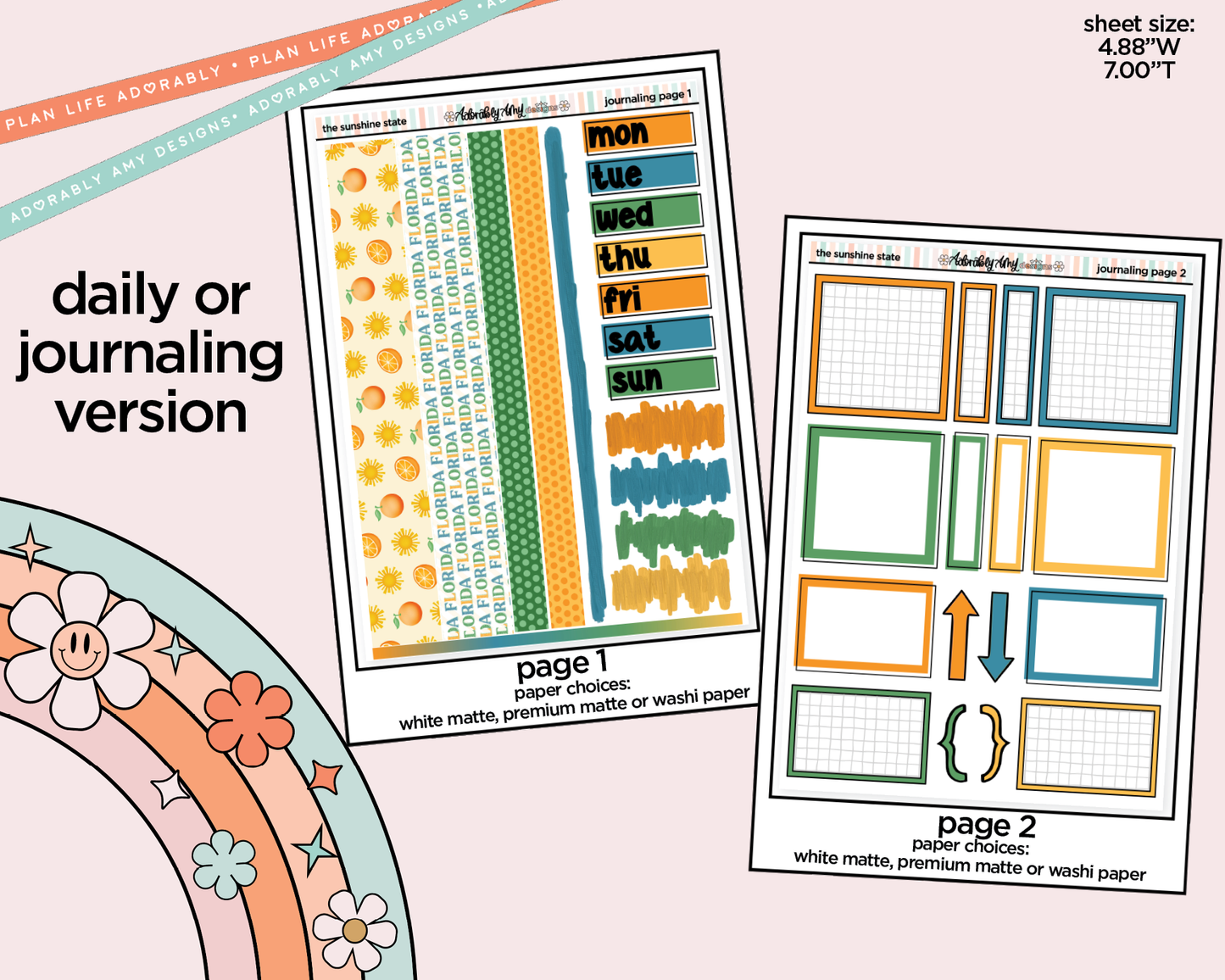 Journaling and Daily Planning Sunshine State Planner Sticker Kit