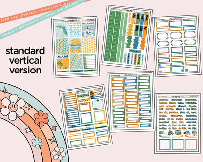 Vertical Sunshine State Weekly Sticker Kit for Vertical Standard Size Planners or Insert
