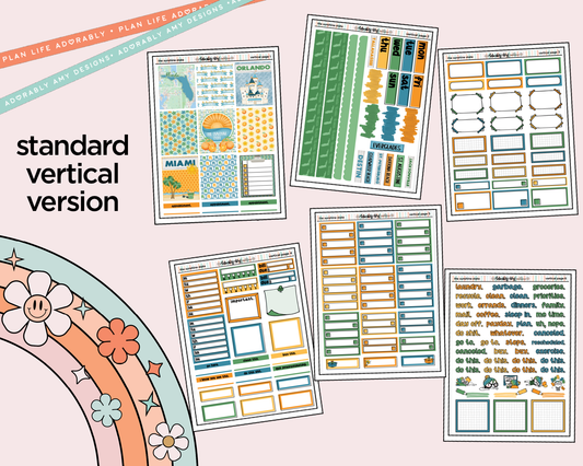 Vertical Sunshine State Weekly Sticker Kit for Vertical Standard Size Planners or Insert