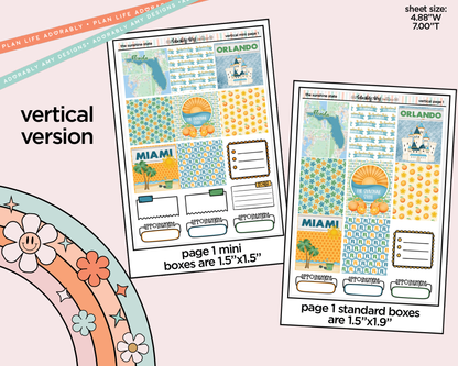 Vertical Sunshine State Weekly Sticker Kit for Vertical Standard Size Planners or Insert