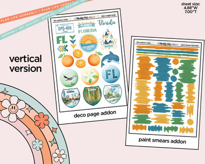 Vertical Sunshine State Weekly Sticker Kit for Vertical Standard Size Planners or Insert