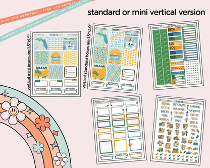 Vertical Sunshine State Weekly Sticker Kit for Vertical Standard Size Planners or Insert