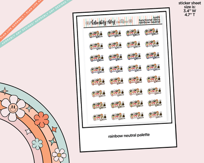 Rainbow Sushi Doodled Icon Stickers
