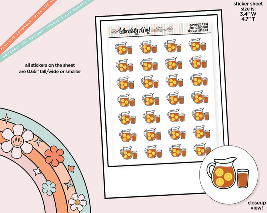 Sweet Tea Doodled Icon Stickers - Adorably Amy Designs