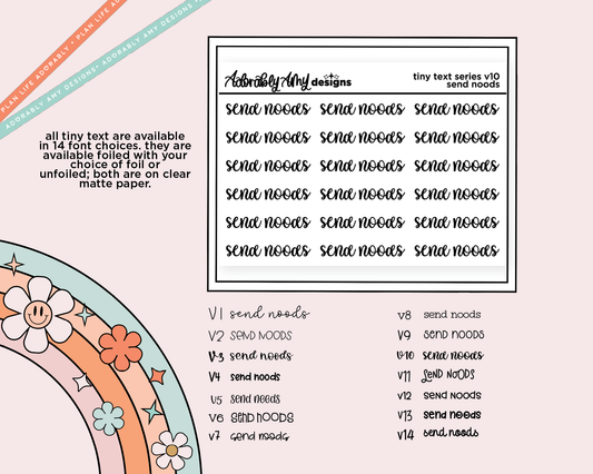 Foiled Tiny Text Series - Send Noods Checklist Size Planner Sticker Sheet