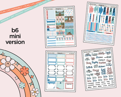 Mini B6 Take Me to the Lake Weekly Planner Sticker Kit sized for ANY Vertical Insert