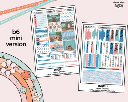 Mini B6 Take Me to the Lake Weekly Planner Sticker Kit sized for ANY Vertical Insert